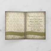 ヴィンテージのダマスク織の孔雀の結婚式招待状 招待状 (内部)