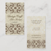 ヴィンテージのダマスク織の渦巻のレースの花のプロフィールカード 名刺 (正面/裏面)
