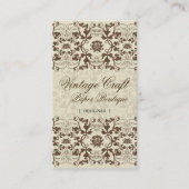 ヴィンテージのダマスク織の渦巻のレースの花のプロフィールカード 名刺 (正面)