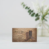 ヴィンテージのダマスク織の西欧諸国のカウボーイ 名刺 (スタンド正面)