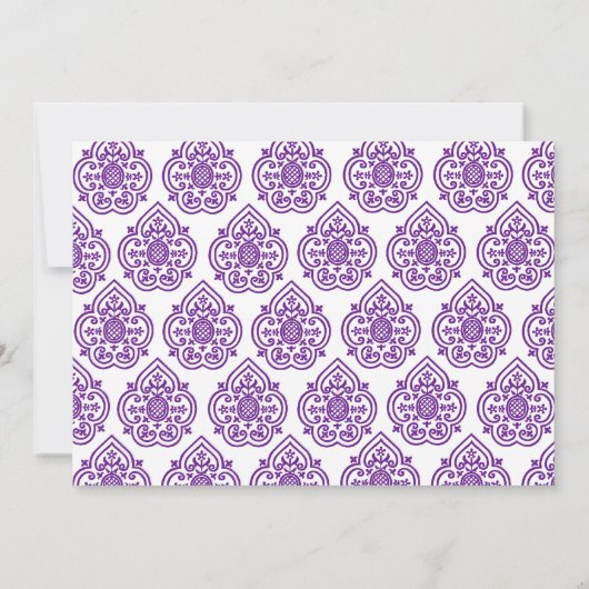 ヴィンテージのダマスク織の誕生日の招待状 招待状 (裏面)