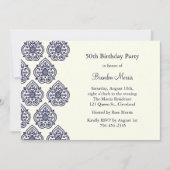 ヴィンテージのダマスク織の誕生日の招待状 招待状 (正面)