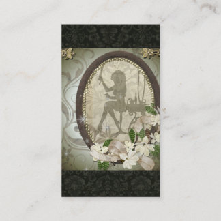 ヴィンテージのダマスク織の魅力的な花型女性歌手の名刺のデザイン 名刺