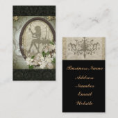 ヴィンテージのダマスク織の魅力的な花型女性歌手の名刺のデザイン 名刺 (正面/裏面)