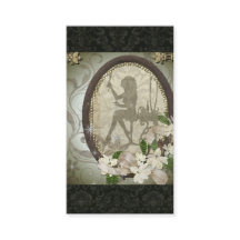 ヴィンテージのダマスク織の魅力的な花型女性歌手の名刺のデザイン