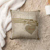 ヴィンテージのダマスク織愛紙及びハートのお母さんの枕 クッション (ブランケット)