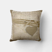 ヴィンテージのダマスク織愛紙及びハートのお母さんの枕 クッション (裏面)