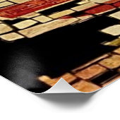 ヴィンテージのダメージ加工されたアメリカ文字とアメリカ国旗 ポスター (コーナー)