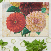 ヴィンテージのダリア キッチンタオル (折り畳み)