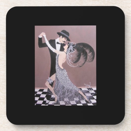 ヴィンテージのダンサーか堅いプラスチックコースター コースター (正面)