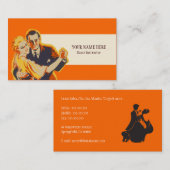 ヴィンテージのダンスのインストラクターの名刺のテンプレート 名刺 (正面/裏面)