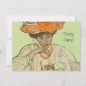 ヴィンテージのダービーの招待状のバラの帽子の競馬 招待状 (正面)