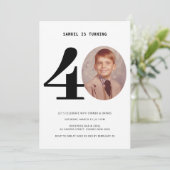 ヴィンテージのチェック柄40歳誕生日写真招待状 招待状 (スタンド正面)