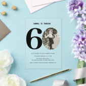 ヴィンテージのチェック柄 60歳の誕生日写真 アクリル招待状 (インサイチュ (ウェディング))