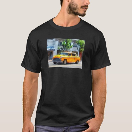 ヴィンテージのチェック模様のタクシー Tシャツ (正面)