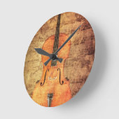 ヴィンテージのチェロ ラウンド壁時計 (傾斜)