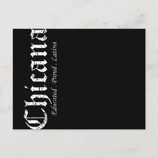 ヴィンテージのチカーナ教育を受けた誇り高いラティーナ インビテーションポストカード (正面)