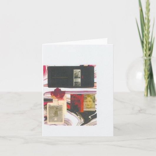 ヴィンテージのチケットおよび葉のメッセージカード カード (正面)