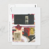 ヴィンテージのチケットおよび葉の郵便はがき ポストカード (正面/裏面)