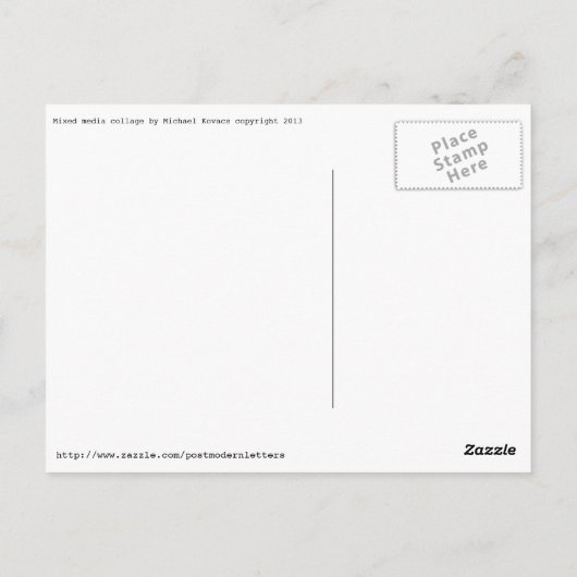 ヴィンテージのチケットおよび葉の郵便はがき ポストカード (裏面)