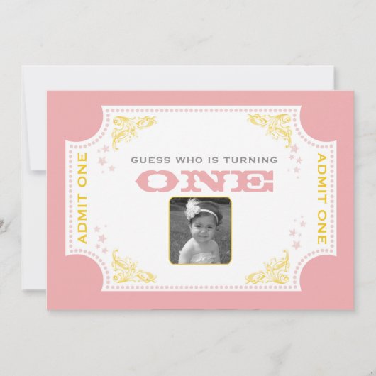 ヴィンテージのチケットのサーカスの誕生日の招待状 招待状 (正面)