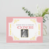 ヴィンテージのチケットのサーカスの誕生日の招待状 招待状 (スタンド正面)