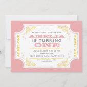 ヴィンテージのチケットのサーカスの誕生日の招待状 招待状 (裏面)