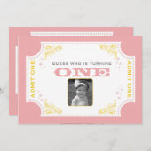 ヴィンテージのチケットのサーカスの誕生日の招待状 招待状 (正面/裏面)