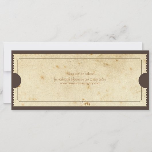 ヴィンテージのチケットの招待状 招待状 (裏面)