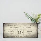 ヴィンテージのチケットの結婚式招待状 招待状 (スタンド正面)