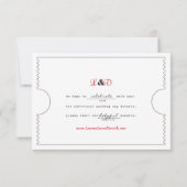 ヴィンテージのチケットの解放の応答カード 出欠カード (裏面)