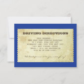 ヴィンテージのチケットを使ったウェディングレセプションのデザイン 招待状 (裏面)