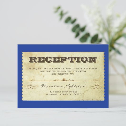 ヴィンテージのチケットを使った結婚式の披露宴デザイン 招待状 (スタンド正面)