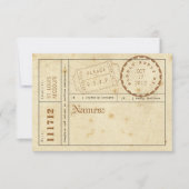 ヴィンテージのチケットタブの応答カード 出欠カード (正面)