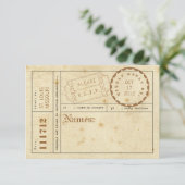 ヴィンテージのチケットタブの応答カード 出欠カード (スタンド正面)