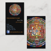 ヴィンテージのチベットのTantric仏教の曼荼羅 名刺 (正面/裏面)