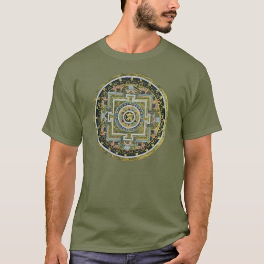 ヴィンテージのチベットのTantric仏教の曼荼羅Thangka Tシャツ (正面)