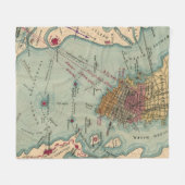ヴィンテージのチャールストンSCの内戦の地図(1865年) フリースブランケット (正面(横))