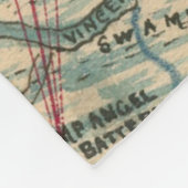 ヴィンテージのチャールストンSCの内戦の地図(1865年) フリースブランケット (角)