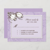 ヴィンテージのチューリップの応答カード 出欠カード (正面/裏面)