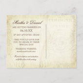 ヴィンテージのチューリップ 天使の翼 スワール ティーステンド レッド インビテーションポストカード (裏面)