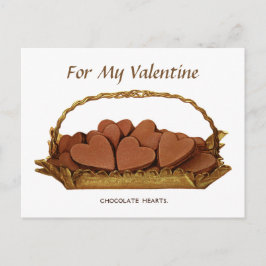 ヴィンテージのチョコレートハート私のバレンタイン シーズンポストカード
