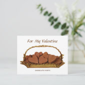 ヴィンテージのチョコレートハート私のバレンタイン シーズンポストカード (スタンド正面)