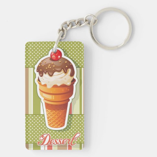 ヴィンテージのチョコレート・アイス・クリーム キーホルダー (裏面)