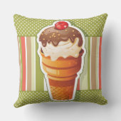 ヴィンテージのチョコレート・アイス・クリーム クッション (裏面)