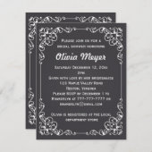 ヴィンテージのチョークの華美なボーダーシャワーの招待 招待状 (正面/裏面)