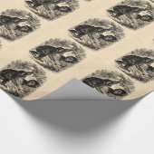 ヴィンテージのチンパンジーの19世紀猿のチンパンジーのテンプレート ラッピングペーパー (角)