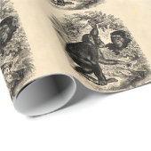 ヴィンテージのチンパンジーの19世紀猿のチンパンジーのテンプレート ラッピングペーパー (ロールコーナー)