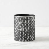 ヴィンテージのツイードの生地のプリントのマグ マグカップ (中央)