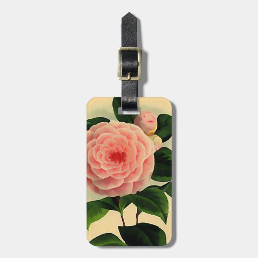 ヴィンテージのツバキ ラゲッジタグ (正面縦)